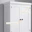Armoire de rangement sur pied 72 po, armoire de rangement haute avec 2 portes, tiroir et tablettes réglables, blanc