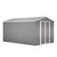 Rangement extérieur verrouillable en métal de 8 pi x 12 pi dans un cadre gris en aluminium, amplement d'espace pour les outils de jardin, portes doubles rapides et faciles, verrouillable, métal, rangement, espace, portes, simple