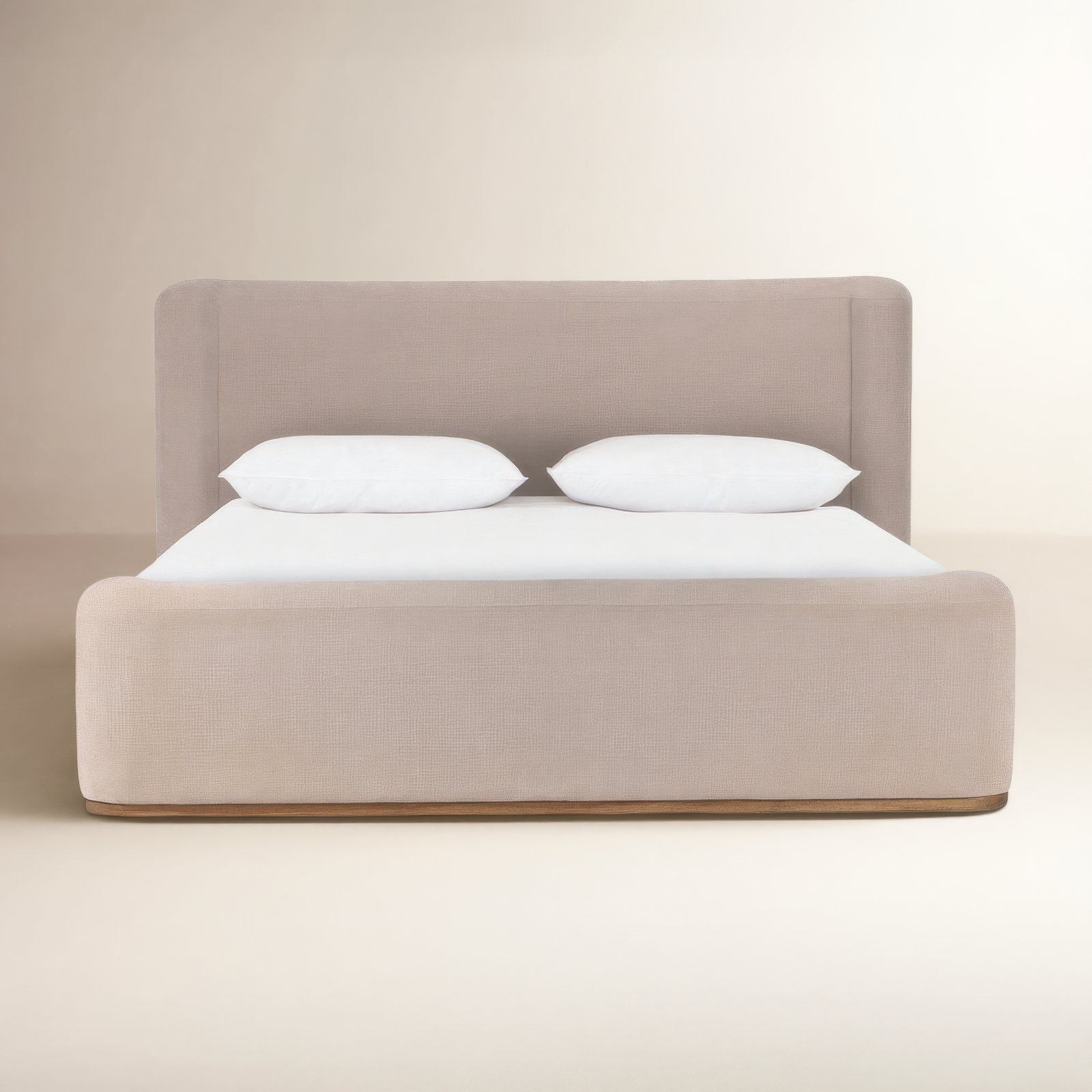 Fane Upholstered Wingback Bed, Queen, Holland Sand