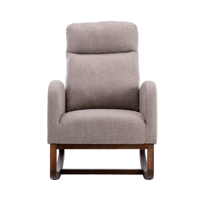 Rocking Chair, Modern Glider Chair, Recliner Armchair With Wood Legs And Side Pocket, Nursery Rocking Accent Chair With High Back For Living Room Bedr -  Latitude Run®, 0EAD856157B54AD38E6085A4D46C15BC