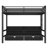 Queen over Queen Bunk Bed with Storage Shelves and Drawers, USB Ports & LED Lights, Convertible Lower Bed to Sofa, Metal Frame, Black-286841704-286841705