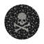Crossbones Large Black Vegan Leather Round Coasters