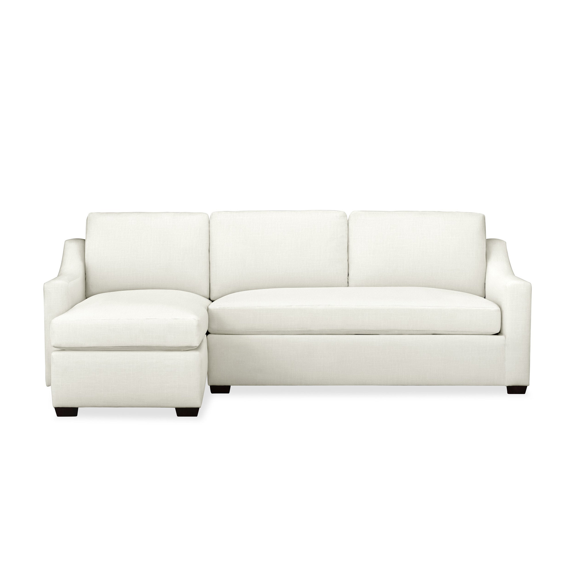 Cranbrook Upholstered Chaise L-Sectional, Left Hand Facing, Lena Off White Performance Linen Blend
