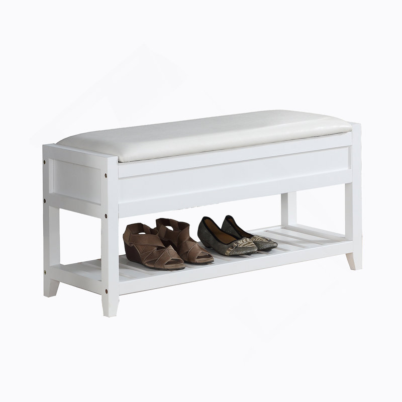 Bench With Shoe Storage White