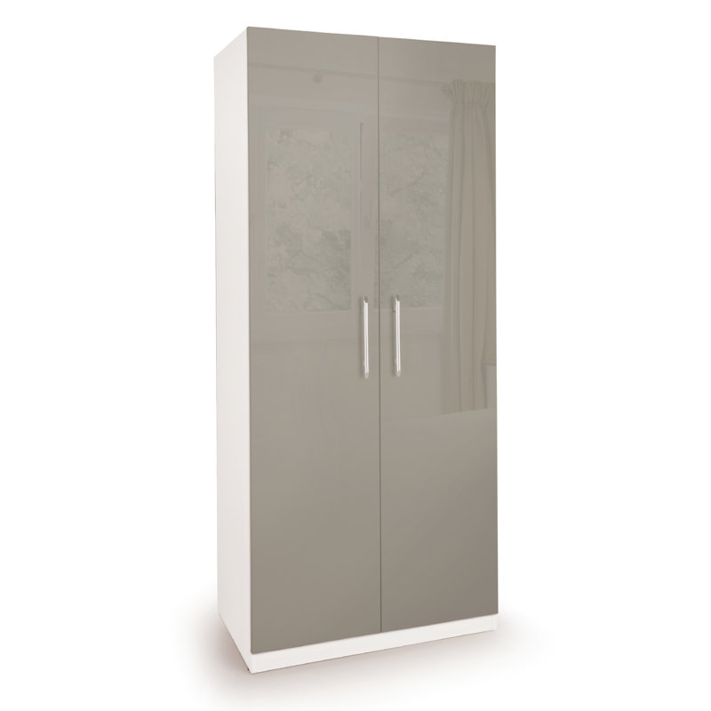 Dufferin 2 Door Solid Wood Wardrobe, White/Grey