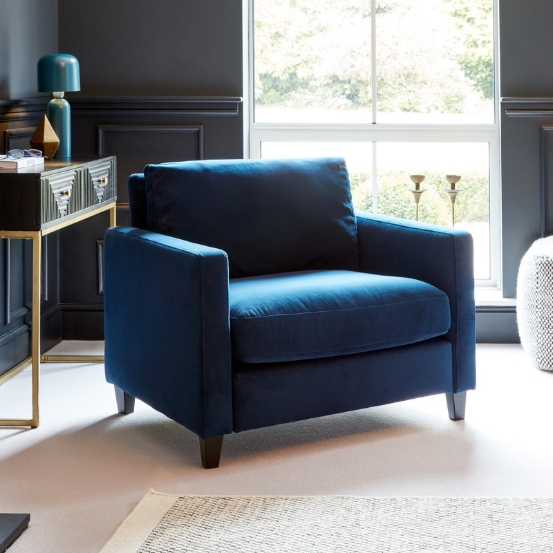 Aharshi Upholstered Armchair, Black Oak, Ink
