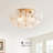 Frieda Modern 3-Light 16" Brushed Brass Clear Glass Flower Flush Mount-1426743161-1426743160