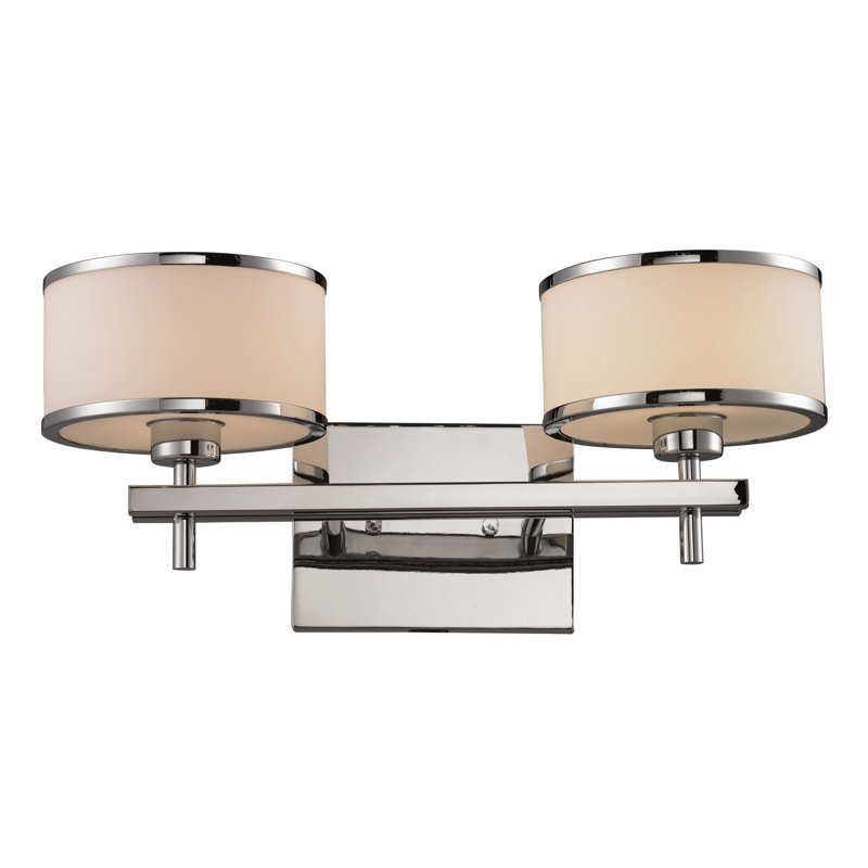 Éclairage pour meuble-lavabo à 2 lumières de 18 po de large Utica - chrome poli