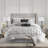 7 Piece Tufted Comforter Set Grey