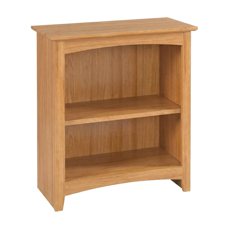 Malani 36" H Solid Wood Classic Bookcase, Natural, (2 Shelves) 29"H x 25.75"W x 12.875"D