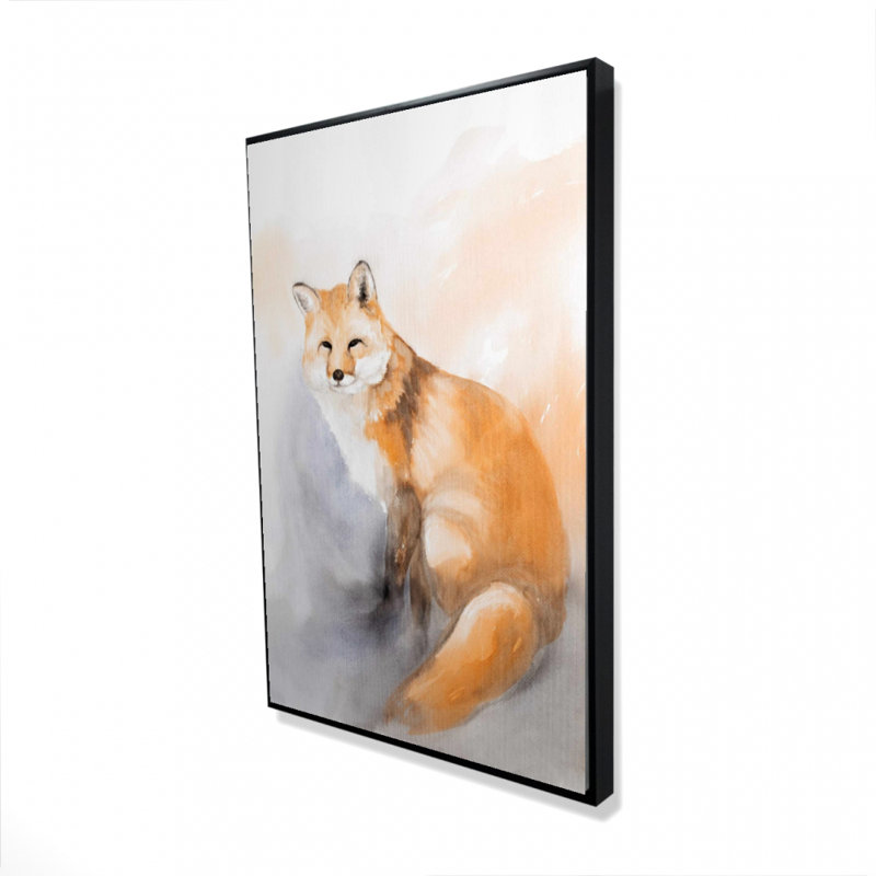 Reproduction de renard aquarelle sur toile
