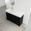 Ensemble de meuble-lavabo autoportant de 48 po avec lavabo en résine, avec porte à fermeture douce, ensemble KD