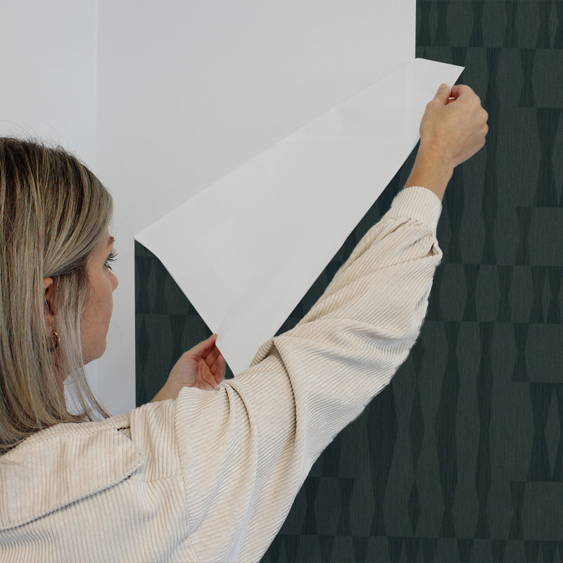 Diyar 16.5' L x 20.5" W Textured Peel and Stick Wallpaper Roll, Blue