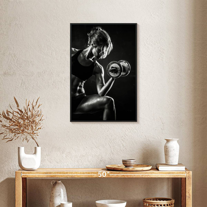 Fitness Lady, Cadre flottant noir, 21 po x 31 po