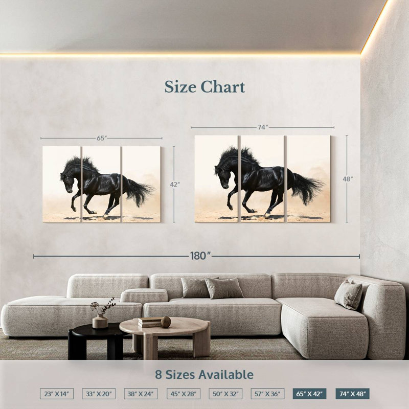Black Stallion, 42" H x 65" W