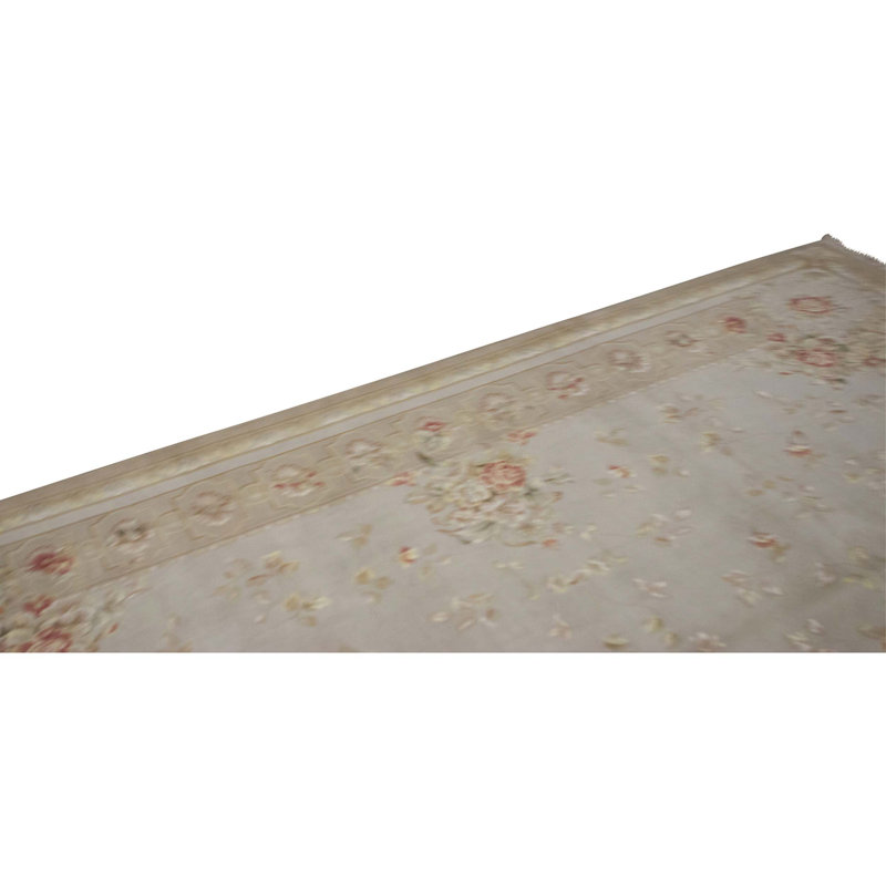 Hand Knotted Area Rug in Beige