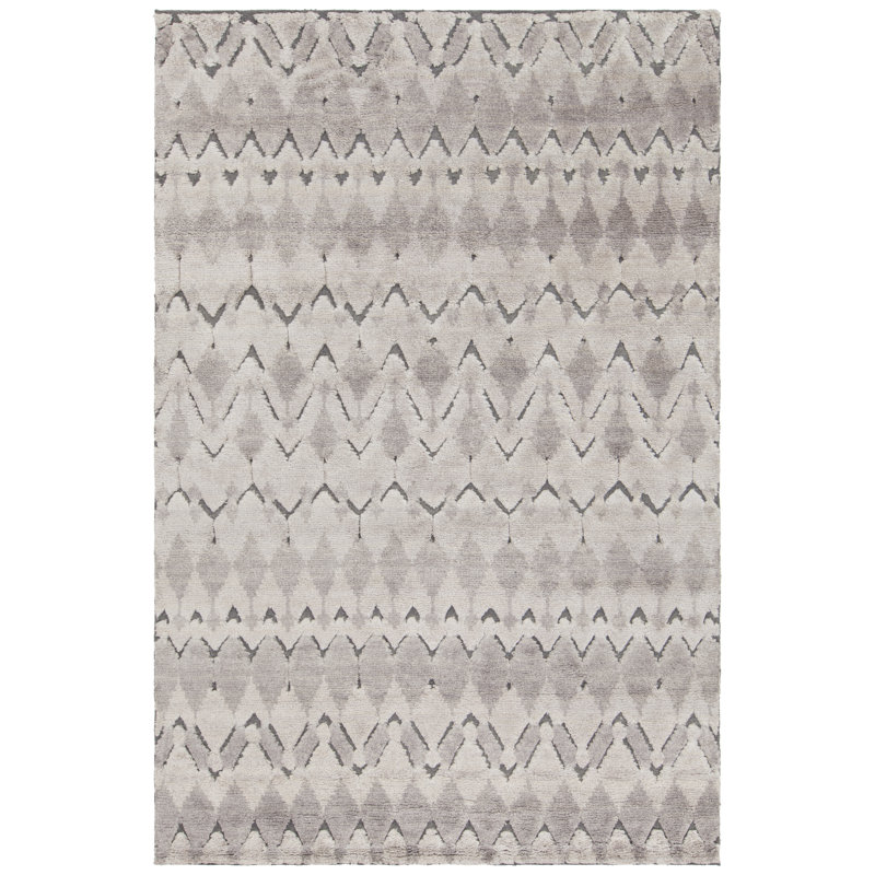 Stacie Hand Knotted Wool Geometric Indoor Rug, Rectangle 5' x 7'6"