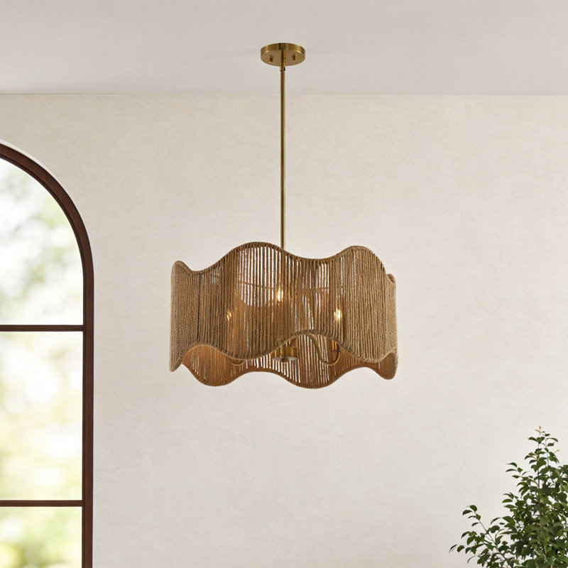 Luminaire suspendu tambour 3 lumières Boho