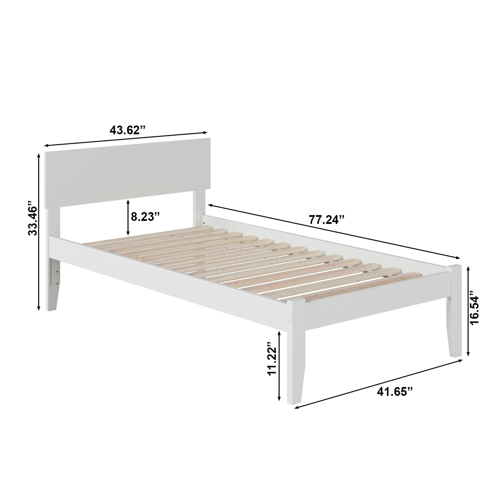 Lampley Solid Wood Platform Bed, Twin, White