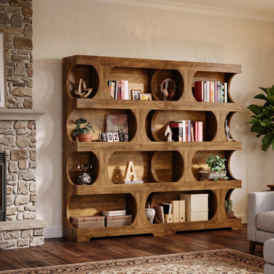 Bibliothèque de 71 po de hauteur, présentoirs de rangement modernes