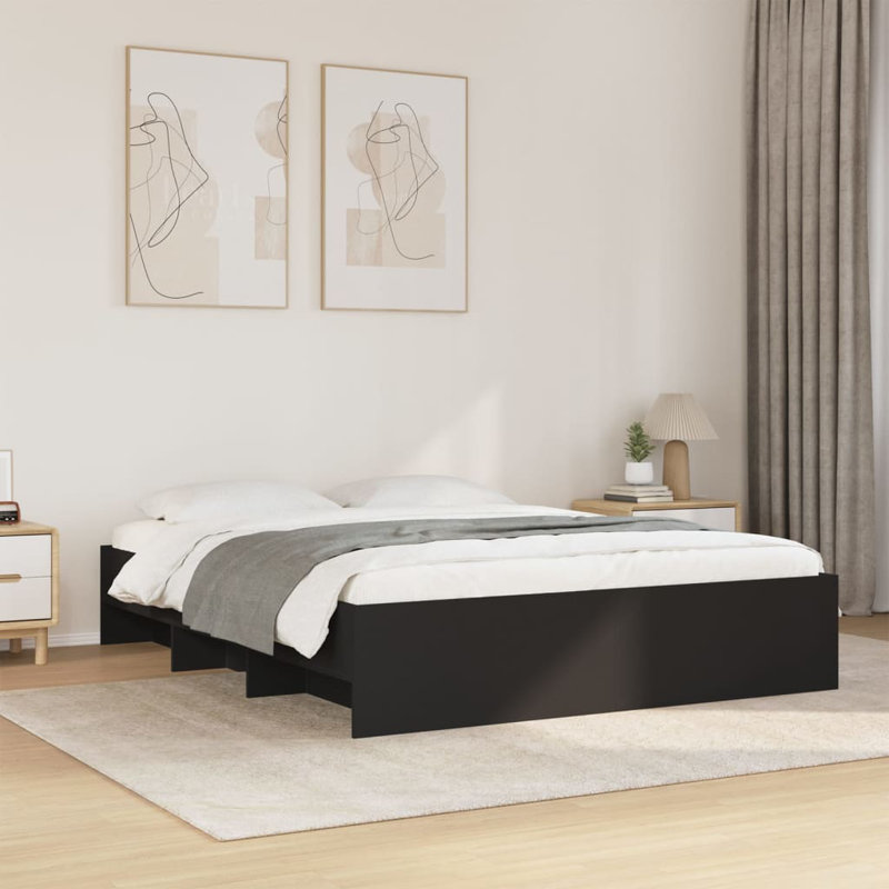 Bed, Black, European Kingsize (160 x 200 cm)