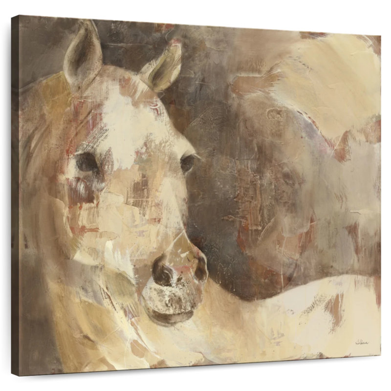 Cheval Brampt impressionnisme, H 16 po x l 16 po