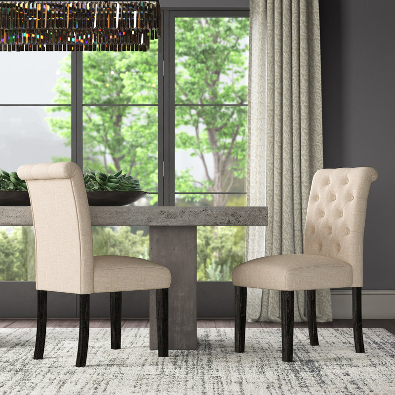 Julian Tufted Upholstered Side Chair, Ivory