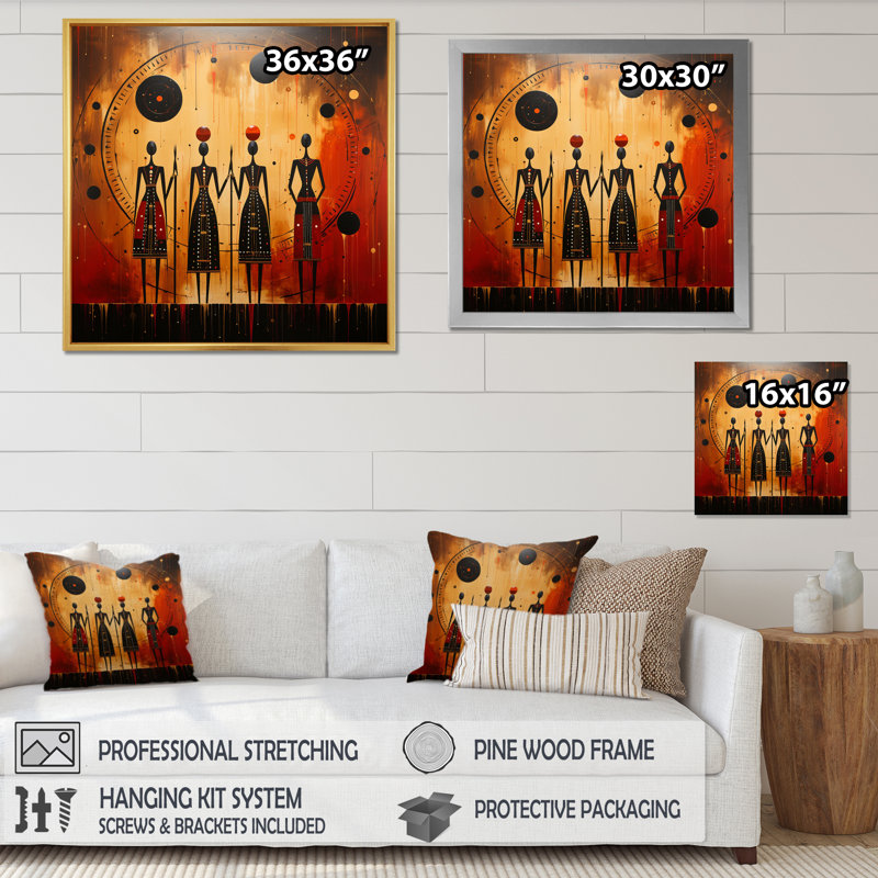 Tribus d'Afrique, Traditions anciennes III - décoration murale tribale africaine, H 30 po x l 30 po x P 1 po