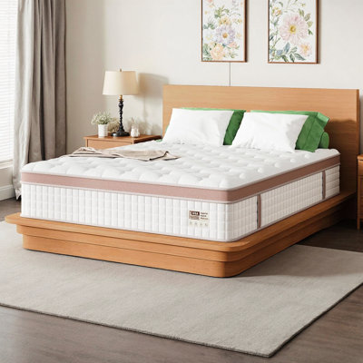 LUMERIS 14 Inch Firm Hybrid King Mattress with Gel Memory Foam & Pocket Springs for Cooling Support, Motion Isolation and Pressure Relief - Modern Bedroom Essential