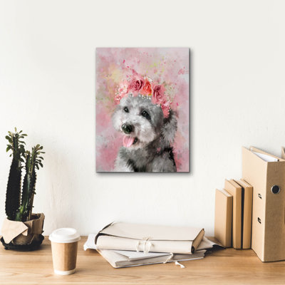 Flower Crown Havanese 2' by Furbaby Affiliates Canvas Wall Art
