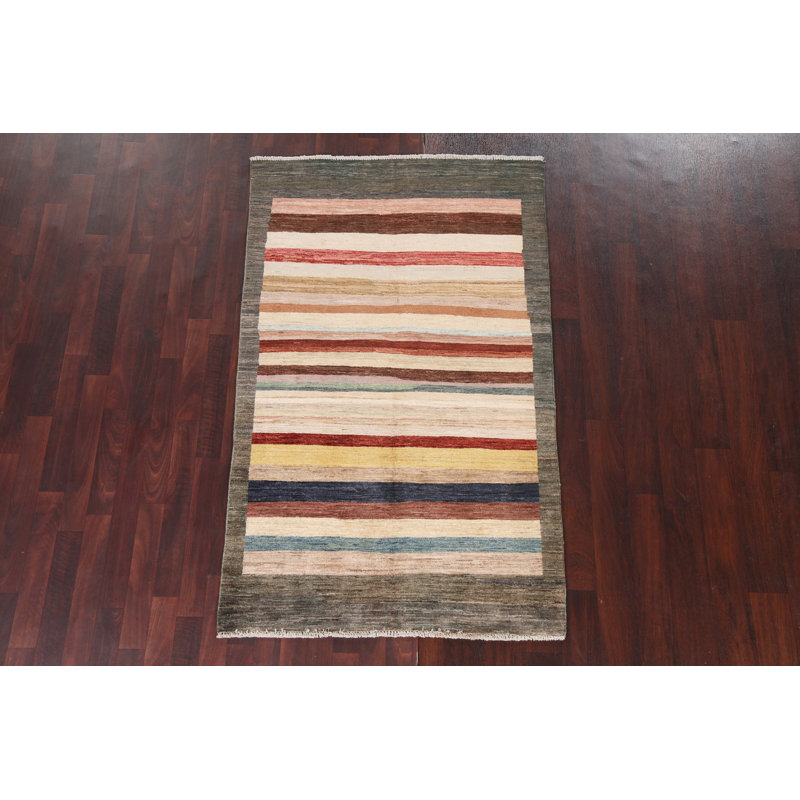 Striped Gabbeh  Oriental Area Rug 4x6