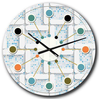Horloge murale 3D Mid-Century