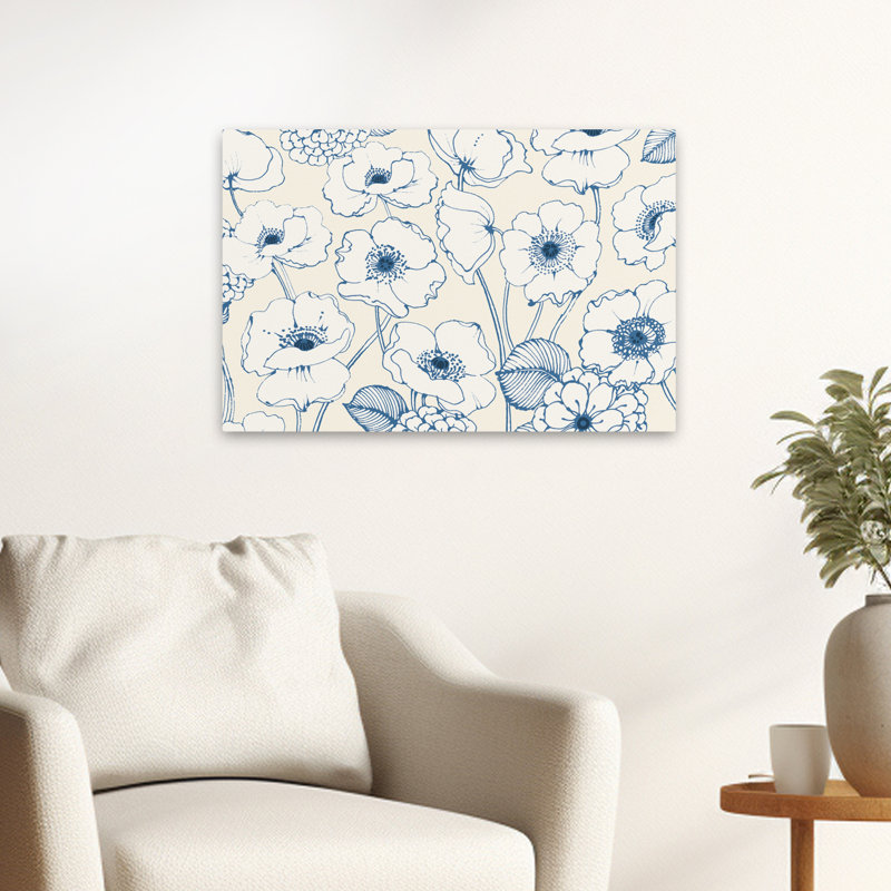 Fleurs de chrysanthèmes - plumes et encre I, H 16 po x l 24 po