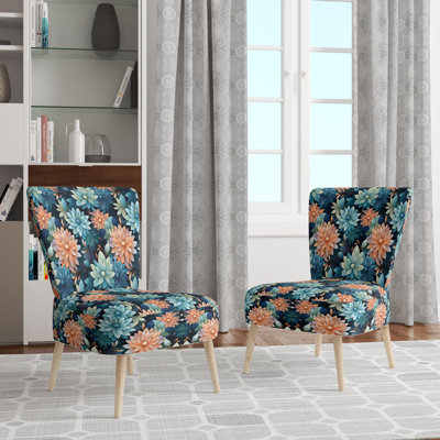 Mindful Aw Awed Mediation - Chaise d'appoint rembourrée de style campagne, chaise d'appoint bleue