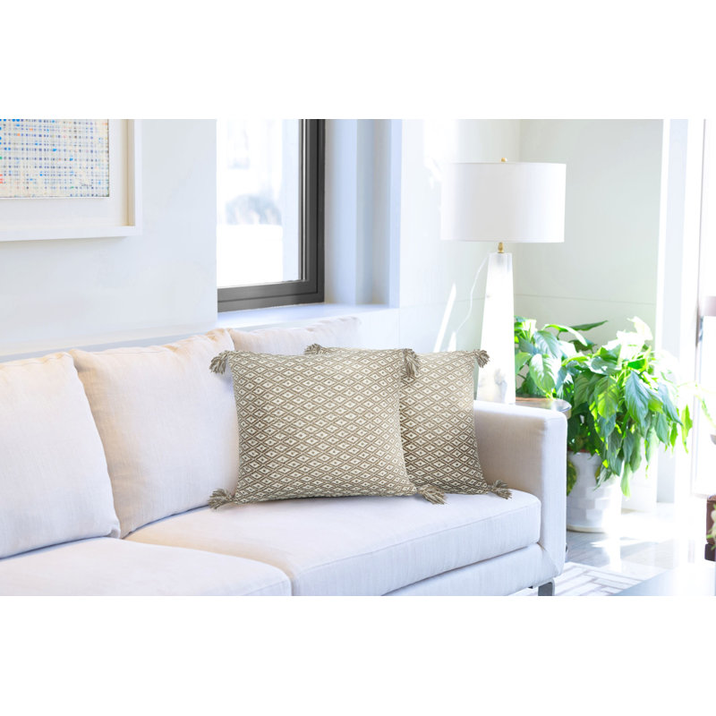 Mettler Geometric Square Scatter Cushion Cover, Taupe
