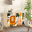 Buffet avec rangement et animaux de la jungle sans couture dessinés à la main pour les enfants avec 2 portes pour le salon et la cuisine