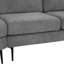 111 po 3 avec design incurvé, gris foncé. Ergonomique pour un meilleur confort. Coussins amovibles. Pieds en métal. Revêtement en tissu de chenille. Siège rembourré de mousse. Capacité de siège de 250 lb par hauteur de 19,3 po à partir du sol.-1805129611