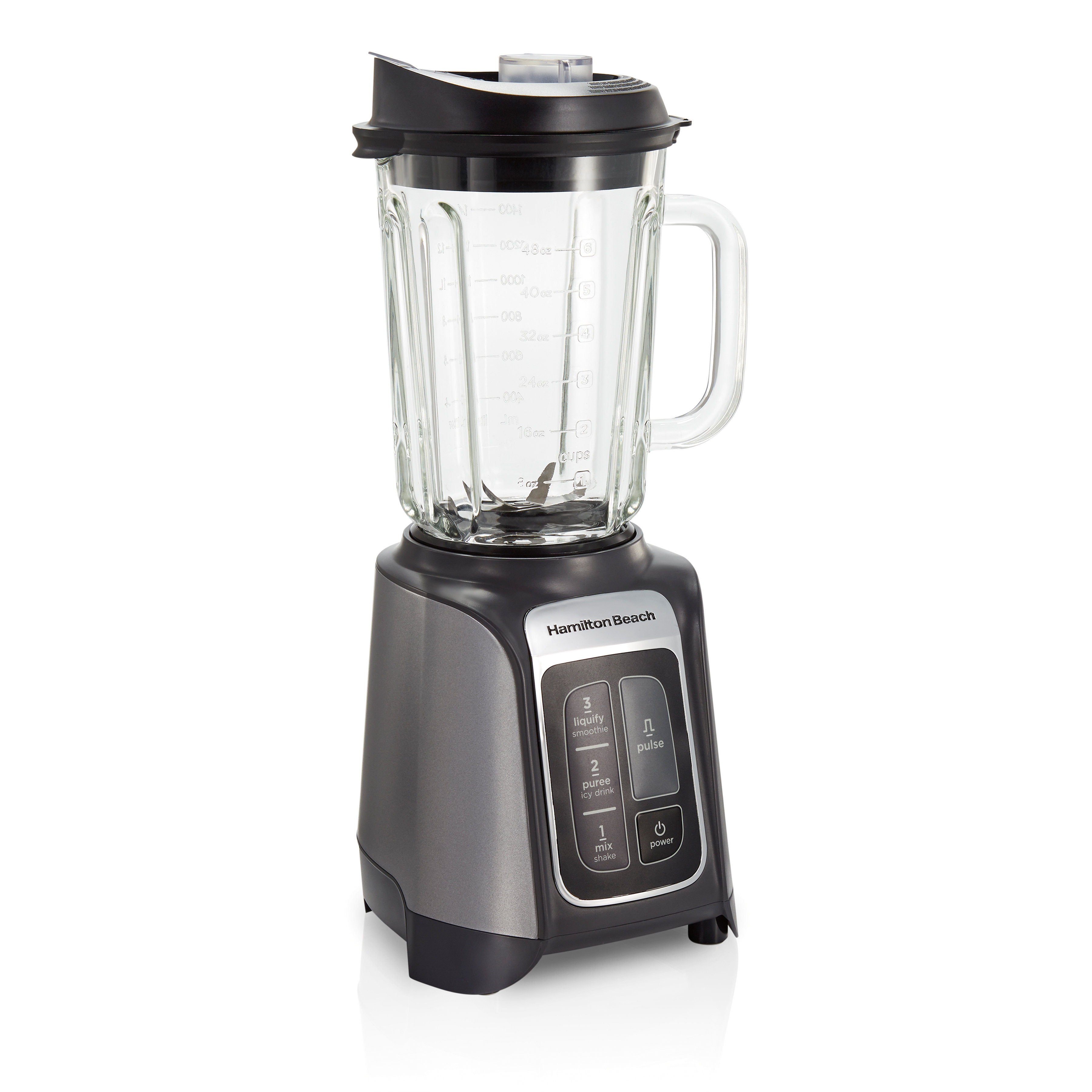 Power Elite Blender with 12 Functions for Puree, Ice Crush, Shakes and  Smoothies and 40oz BPA Free Glass Jar, Black and Stainless Steel