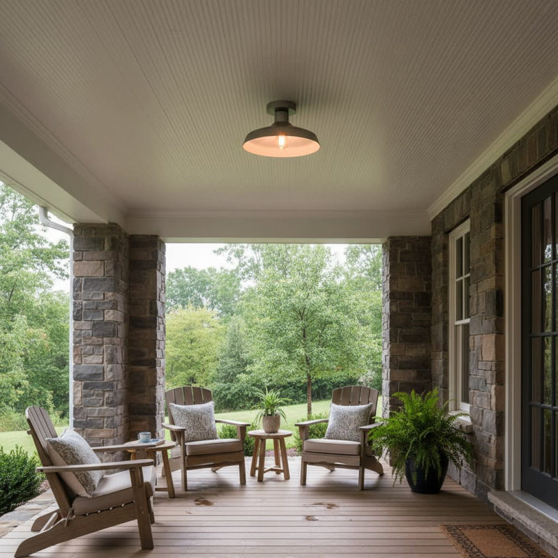 Vanielle 1 - Bulb Outdoor Semi Flush Mount, Antique Brushed Aluminum