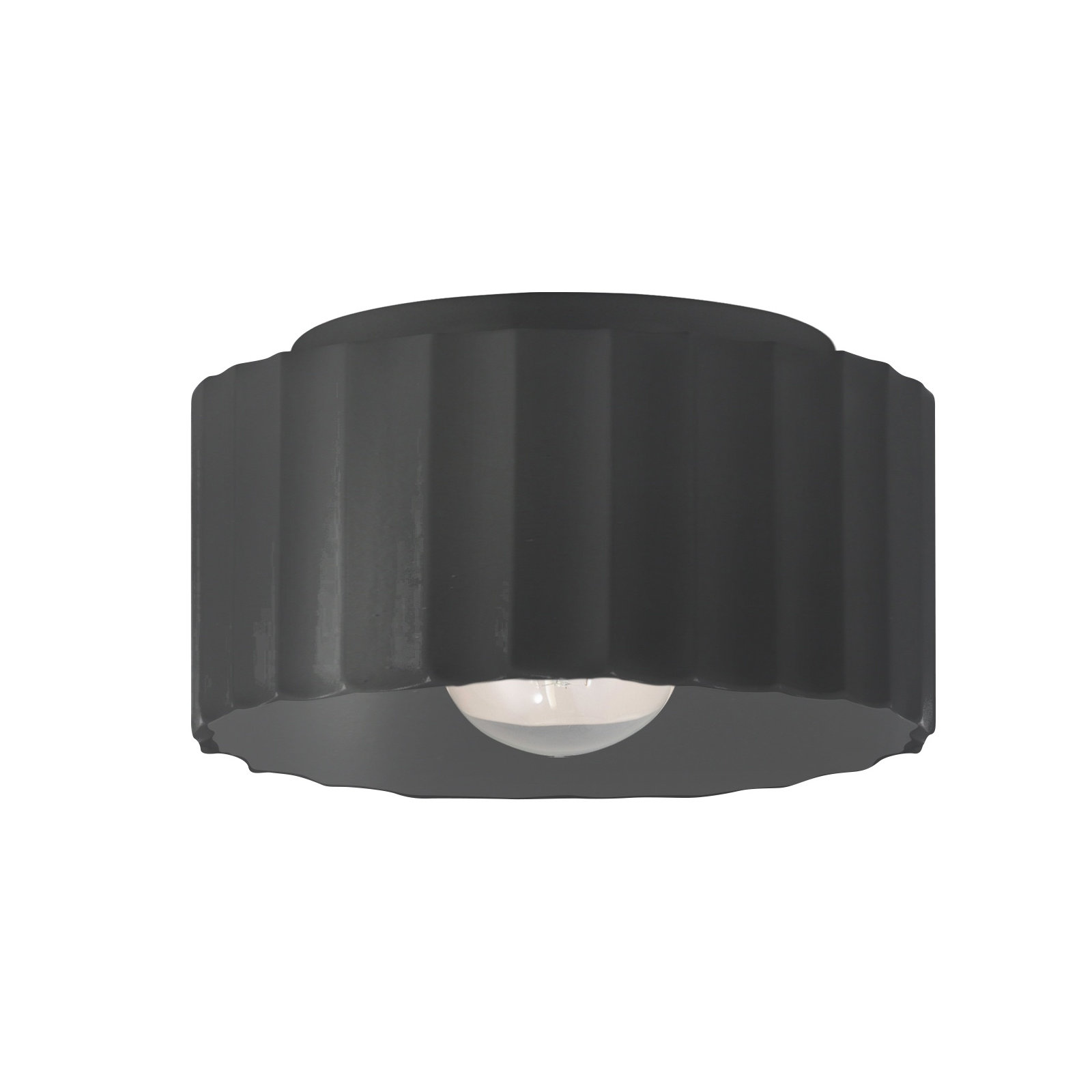 Colgate Single Light Ceramic Flush Mount, Carbon Matte Black, 6.5" H x 10" W x 10" D