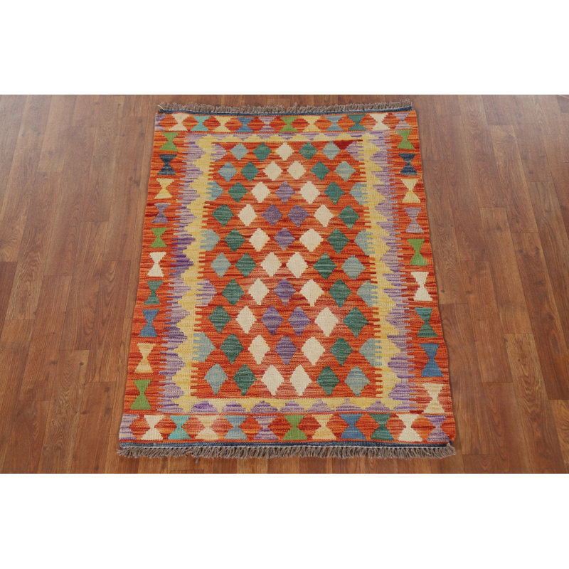 Geometric Kilim Oriental Accent Rug 3x4