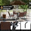 Ensemble de salle à manger de patio 6 pièces Chaises pliantes Parasol de table inclinable pour le jardin