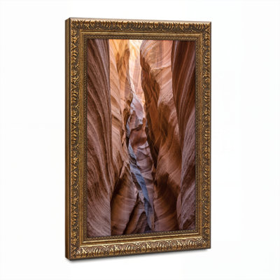 Art mural en toile noyer doré encadré pour le salon, la chambre à coucher, le bureau ou le vestibule - Décoration murale décorative avec murs de canyon