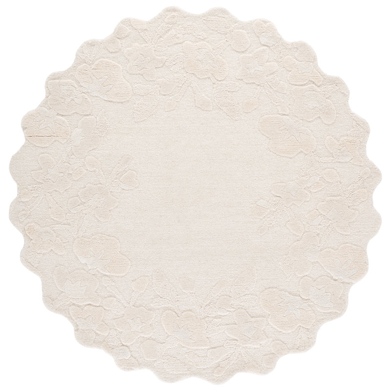 Jardin Hand Tufted Wool;Cotton Floral Indoor Rug, Round 6'