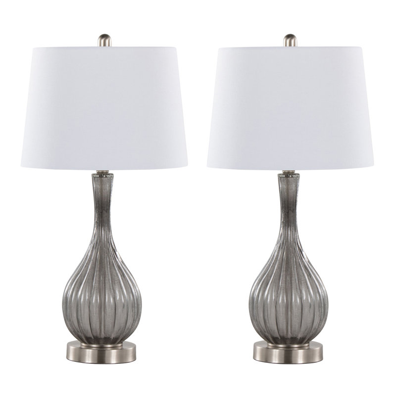 Lampe de table contemporaine en verre, Clair