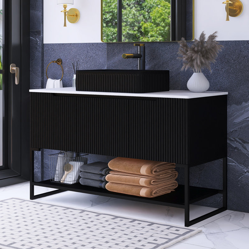 Meuble-lavabo autoportant moderne de 48 pouces