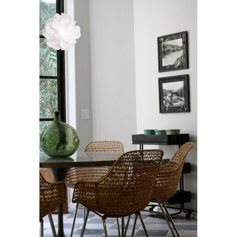Akari Lanterns Medium Rounds Hanging Pendant Light - Cool white glow, 12" H x 12" W