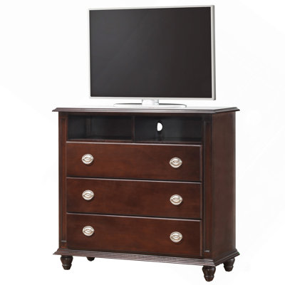 Elegant Cappuccino Media Storage Chest With Spacious Drawers, No Assembly Required, Perfect For Organized And Stylish Living.