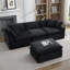 Canapé modulaire moderne en chenille avec repose-pieds mobile, canapé à compression pour le salon, aucun assemblage requis-915066270-915066272-965996335