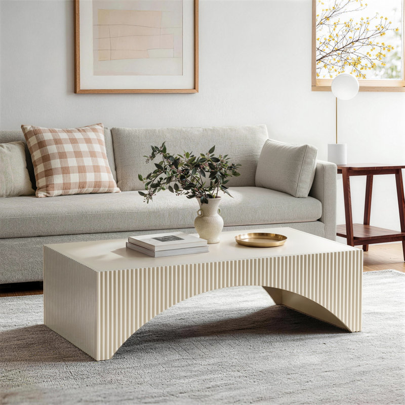 Pedestal Coffee Table, White